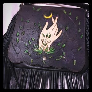 Gorgeous handmade fringe leather bag